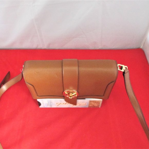 Michael Kors Charm Medium Triple gusset Pebbled Leather Crossbody #3332 - Picture 4 of 12